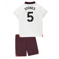 Fotballdrakt Barn Manchester City John Stones #5 Bortedraktsett 2023-24 Kortermet (+ Korte bukser)